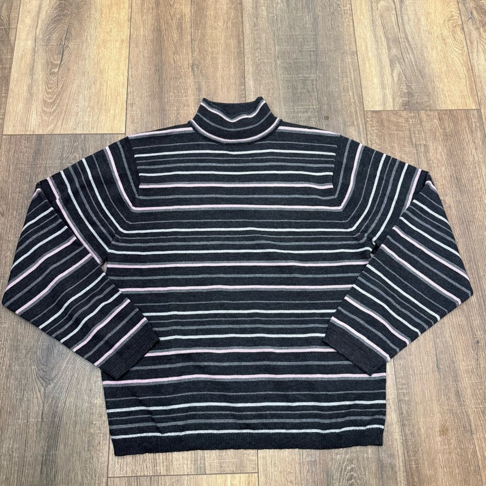 Pendleton merino wool striped turtleneck sweater